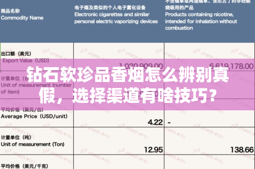 钻石软珍品香烟怎么辨别真假，选择渠道有啥技巧？